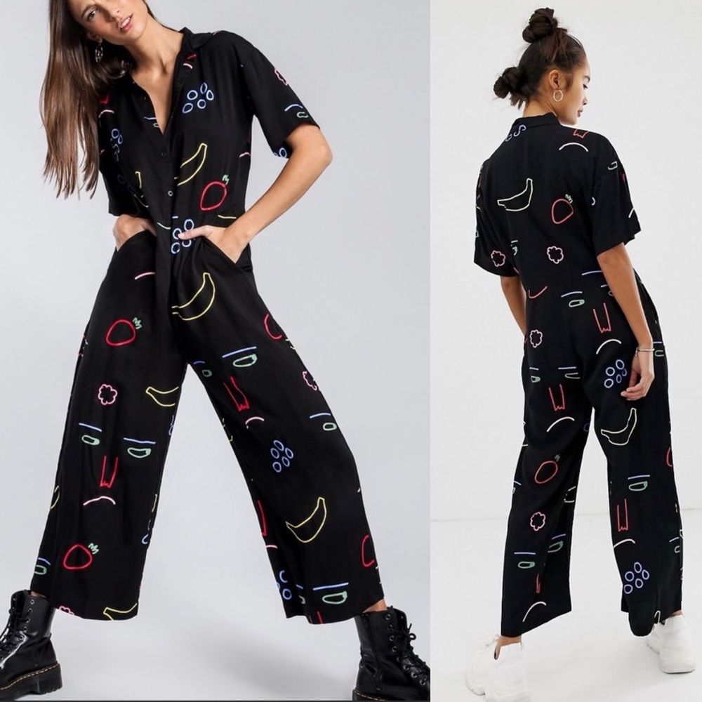 Lazy Oaf Feeling Fruity Jumpsuit playsuit romper size 8 USA uk 12